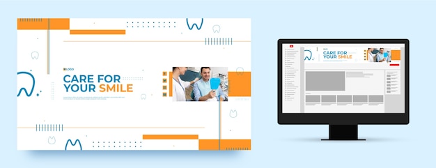 Flat design minimal dental clinic template