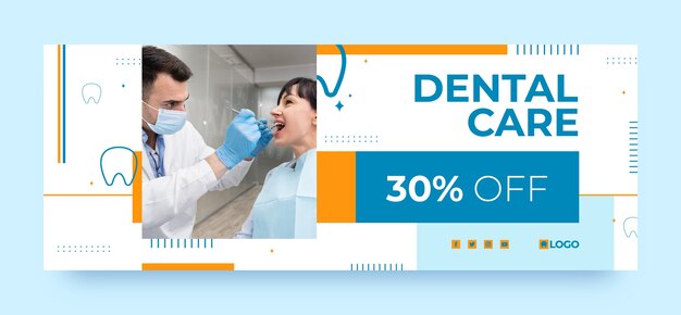 Flat design minimal dental clinic template