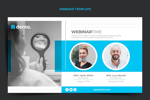 Flat design minimal dental clinic webinar