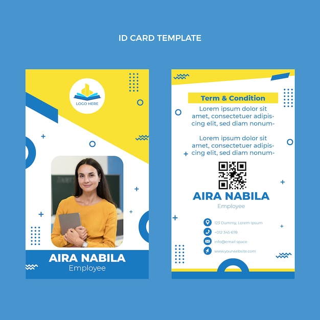 Flat design minimal international school id card