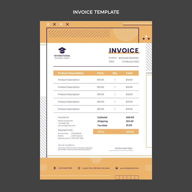 Free Vector flat design minimal international school template