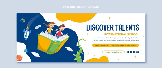 Flat design minimal international school template