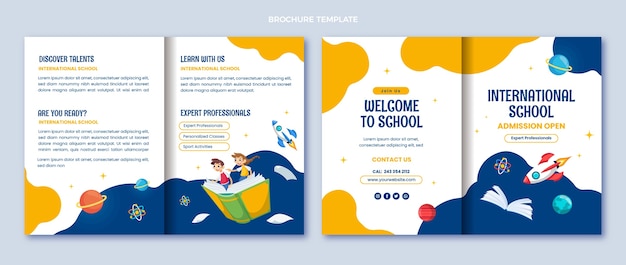 Flat design minimal international school template