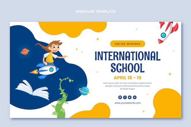 Flat design minimal international school template