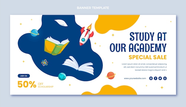 Flat design minimal international school template