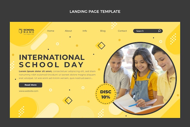 Free vector flat design minimal international school template