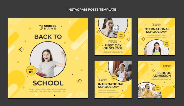 Free Vector flat design minimal international school template