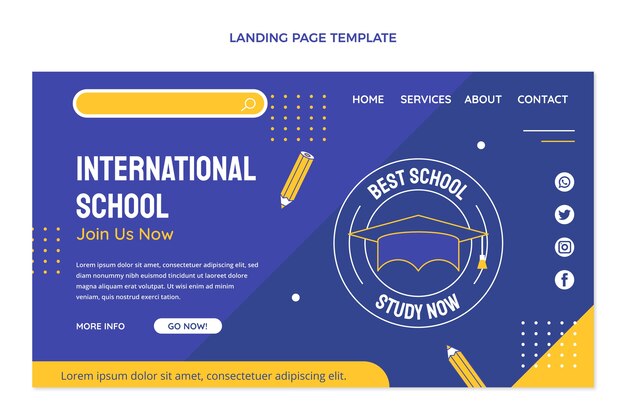 Flat design minimal international school template