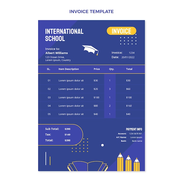 Flat design minimal international school template