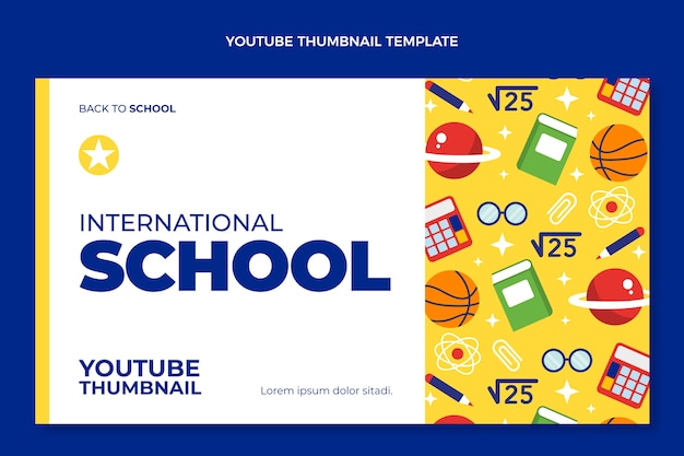 Flat design minimal international school template