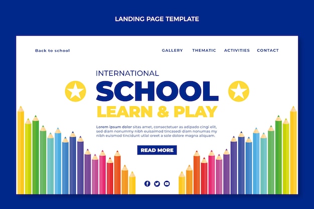 Flat design minimal international school template