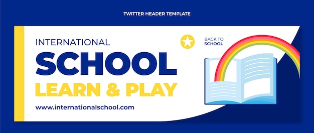 Flat design minimal international school template