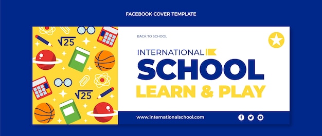 Flat design minimal international school template