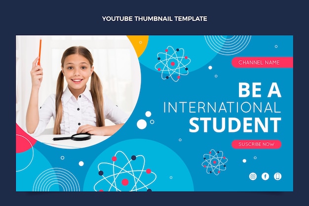 Flat design minimal international school template