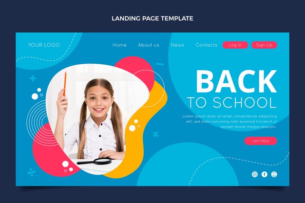 Flat design minimal international school template