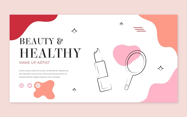 Flat design minimal makeup artist facebook ad