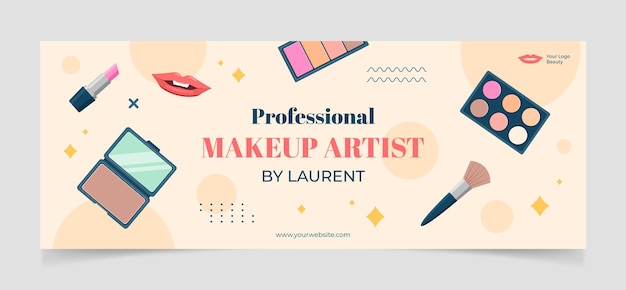 Flat design minimal makeup artist facebook cover