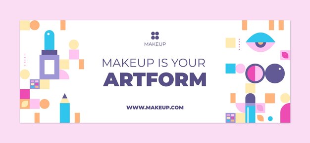 Flat design minimal makeup artist facebook cover