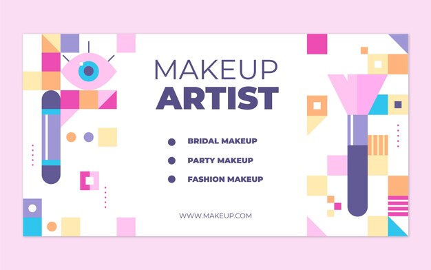 Flat design minimal makeup artist facebook post