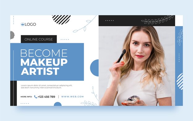 Flat design minimal  makeup artist facebook post