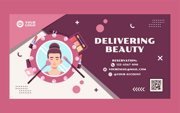 Flat design minimal makeup artist template