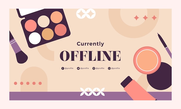 Flat design minimal makeup artist twitch background