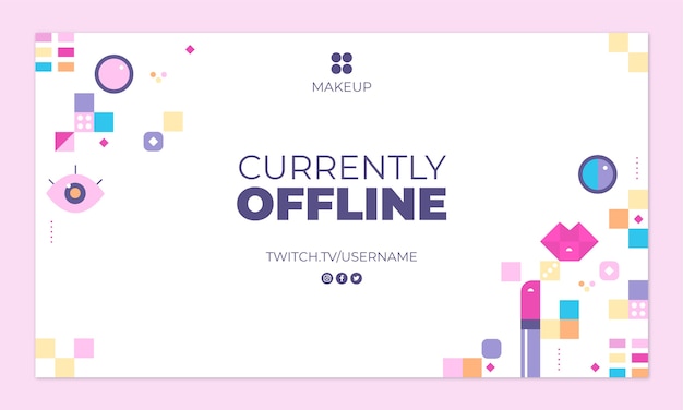 Flat design minimal makeup artist twitch background