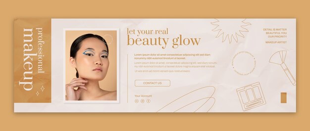 Flat design minimal makeup artist twitter header