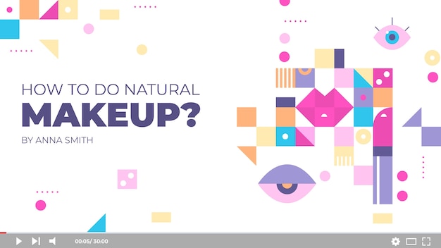 Flat design minimal makeup artist youtube thumbnail