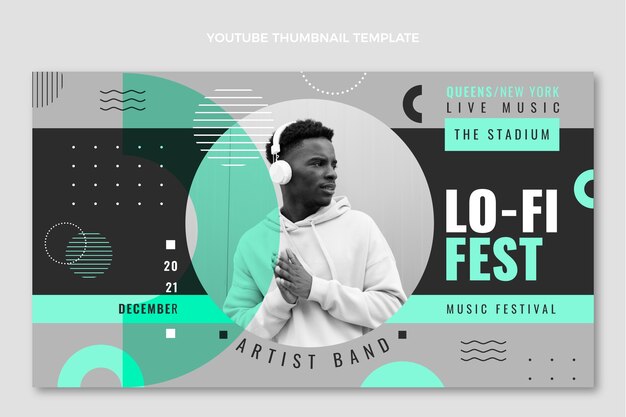 Flat design minimal music festival youtube thumbnail