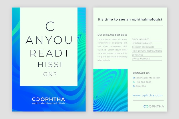 Flat design minimal ophthalmologist brochure