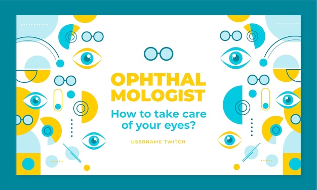 Free vector flat design minimal ophthalmologist twitch background