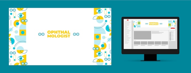 Flat design minimal ophthalmologist youtube channel art