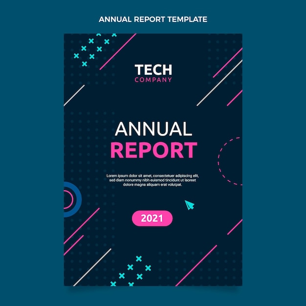 Flat design minimal technology annual report