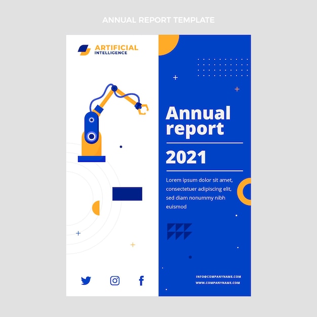 Flat design minimal technology annual report