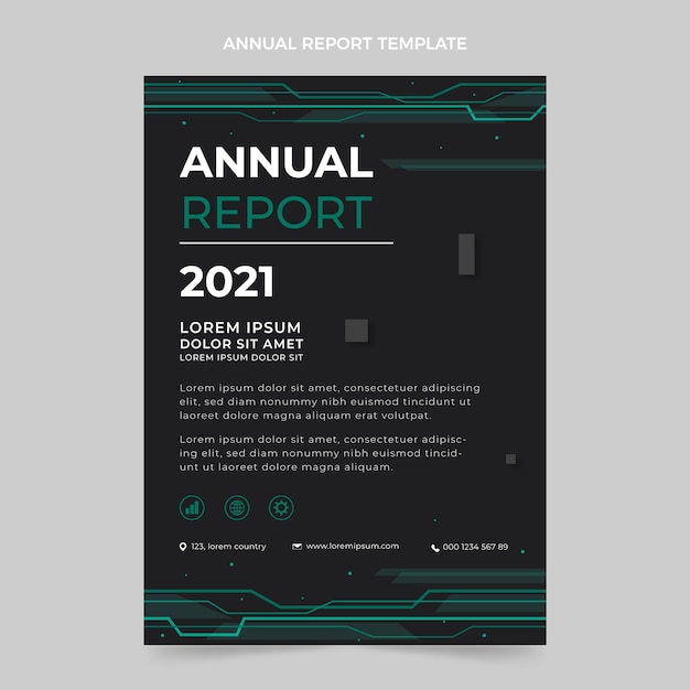 Flat design minimal technology annual report