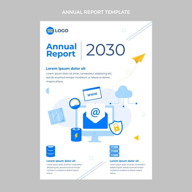 Flat design minimal technology annual report