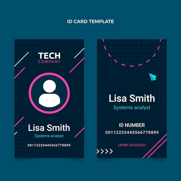 Free Vector flat design minimal technology id card