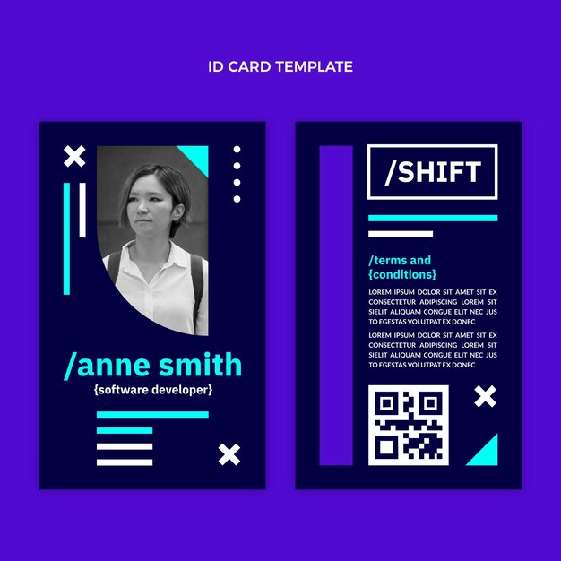 Flat design minimal technology id card