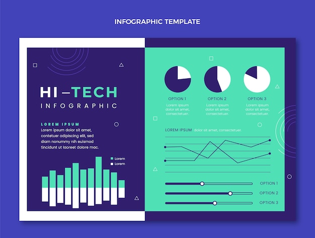 Free vector flat design minimal technology infographic template