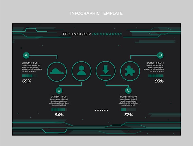 Flat design minimal technology infographic