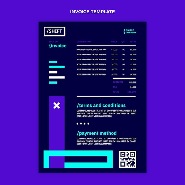 Free Vector flat design minimal technology invoice