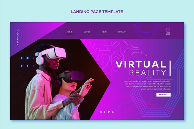 Flat design minimal technology landing page