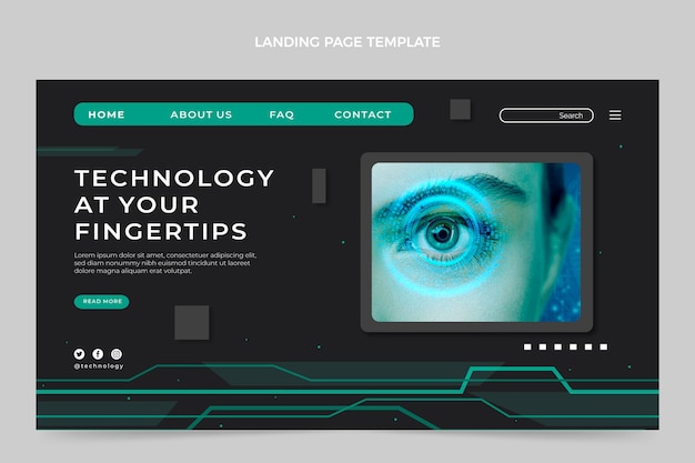 Free Vector flat design minimal technology landing page