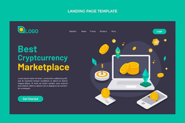 Free Vector flat design minimal technology landing page