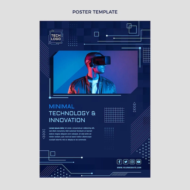 Flat design minimal technology poster