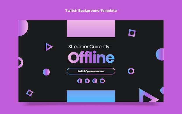 Free Vector flat design minimal technology twitch background