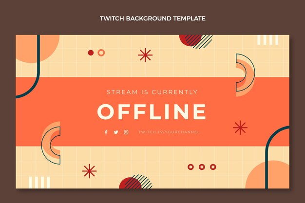 Flat design minimal technology twitch background