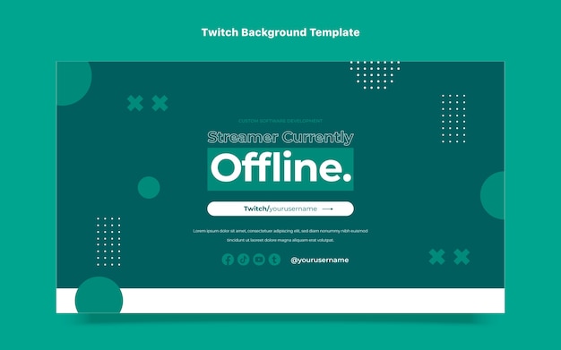 Flat design minimal technology twitch background