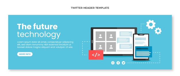 Free Vector flat design minimal technology twitter header